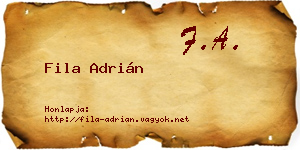Fila Adrián névjegykártya